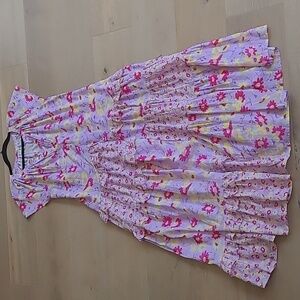 EUC Sundance Lilac Floral Maxi Dress Women's sz Small Petite Cottage/Boho Dress